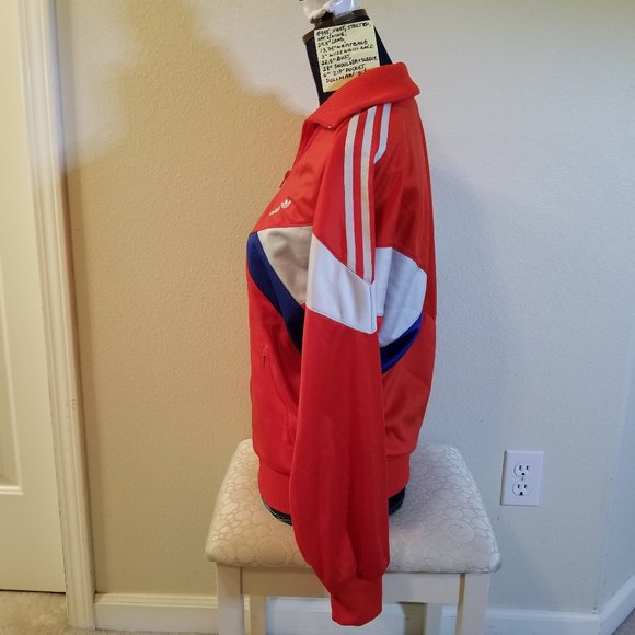 #955 NWOT Adidas Red & Blue Track Jacket S Dolman - Picture 3 of 16